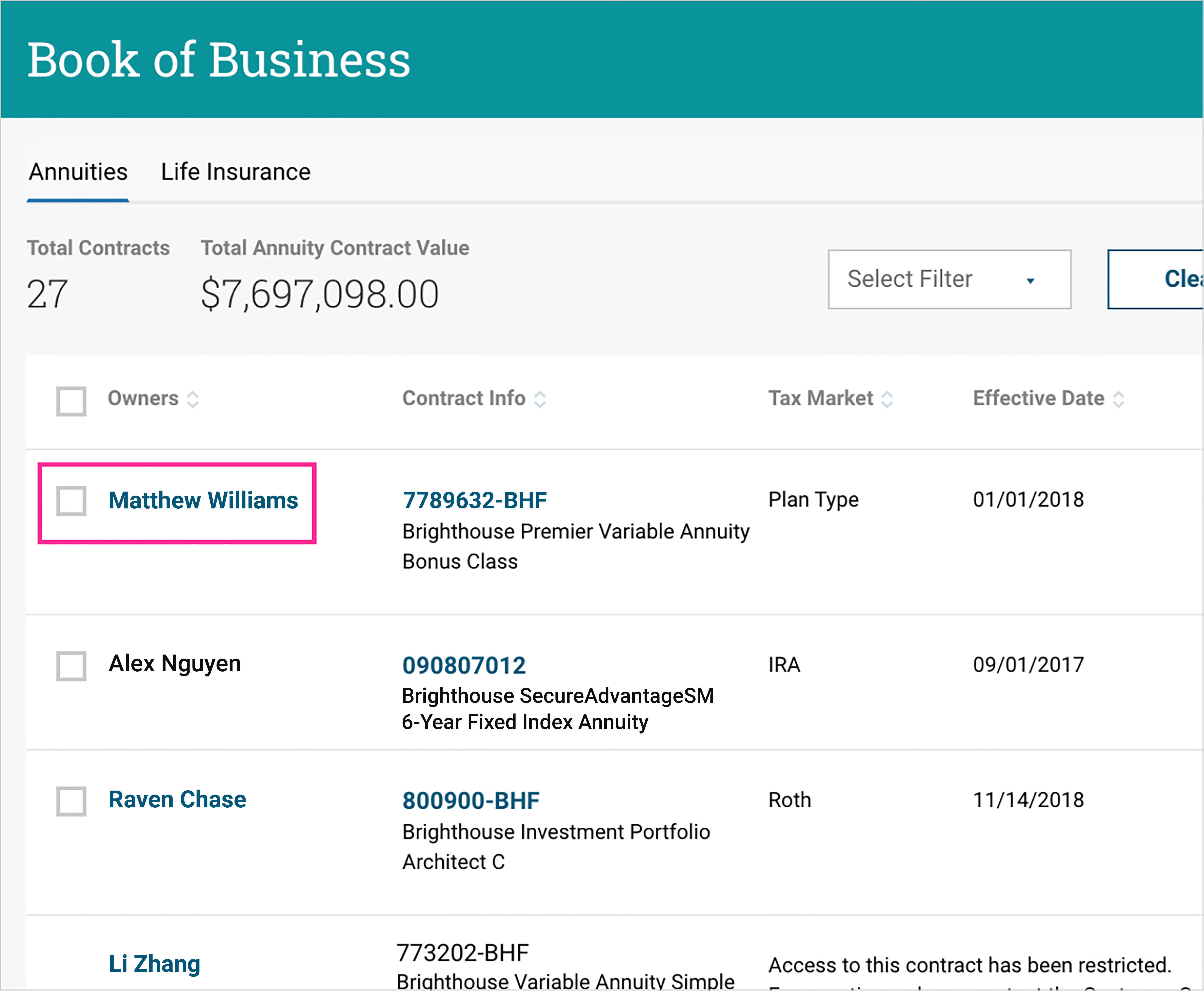 Advisor-book of business 11