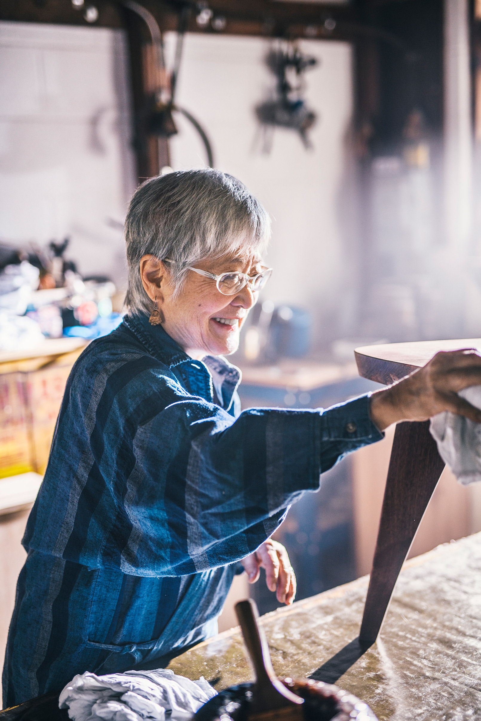 Mira, a retiree and woodworker 