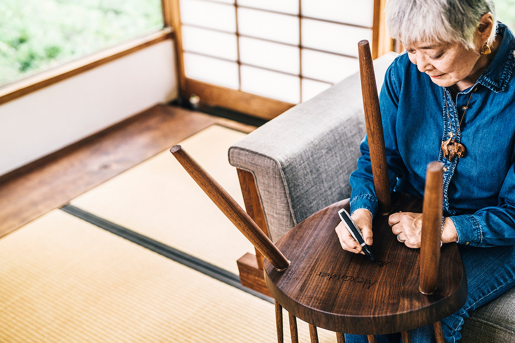 A retiree who spends retirement woodworking